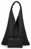 Torebka Skórzana Shopper Bag z Etui Czarna